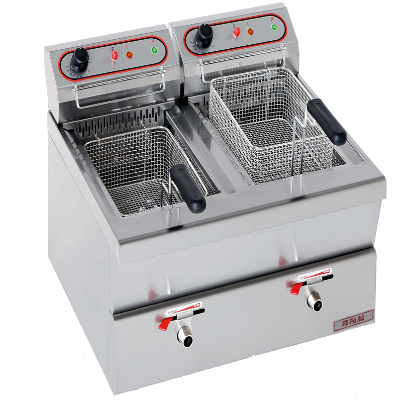 FRIGGITRICE ELETTRICA DOPPIA DA BANCO MOD. F6+6MS