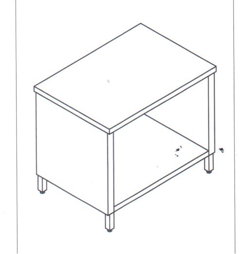 TAVOLO ACCIAIO 110X70X85 ARMADIATO A GIORNO