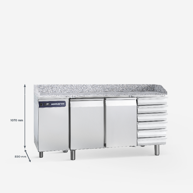 TAVOLO REFRIGERATO PIZZERIA MOD. TP2CPGTNEP